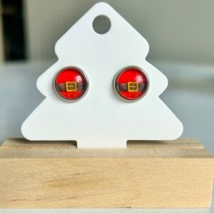 Handmade Santa Shirt Stud Earrings